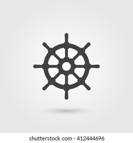 rudder icon icon vector, solid illustration, pictogram isolated on gray