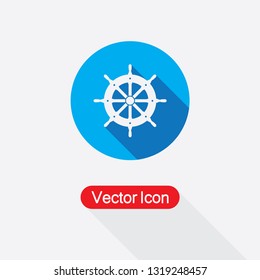 Rudder Icon,Ship Steering Wheel Icon Vector Illustration Eps10
