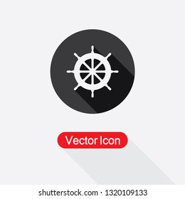 Rudder Icon,Ship Steering Wheel Icon Vector Illustration Eps10