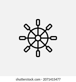 Rudder line icon design concept 