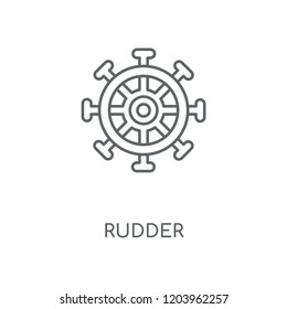 Rudder linear icon. Rudder concept stroke symbol design. Thin graphic elements vector illustration, outline pattern on a white background, eps 10.