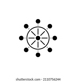 Rudder, Nautical, Boat Solid Icon Design Concept For Web And UI, Simple Icon For Your Project.