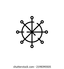 Rudder, Nautical, Ship, Boat Dotted Line Icon Vector Illustration Logo Template. Suitable For Many Purposes.