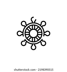 Rudder, Nautical, Ship, Boat Dotted Line Icon Vector Illustration Logo Template. Suitable For Many Purposes.