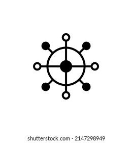 Rudder, Nautical, Ship, Boat Solid Line Icon Vector Illustration Logo Template. Suitable For Many Purposes.