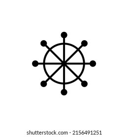 Rudder, Nautical, Ship, Boat Solid Line Icon Vector Illustration Logo Template. Suitable For Many Purposes.