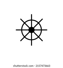 Rudder, Nautical, Ship, Boat Solid Line Icon Vector Illustration Logo Template. Suitable For Many Purposes.