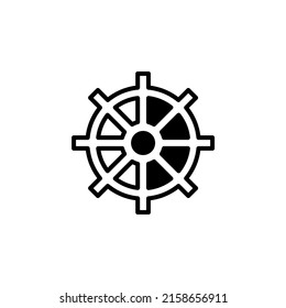 Rudder, Nautical, Ship, Boat Solid Line Icon Vector Illustration Logo Template. Suitable For Many Purposes.