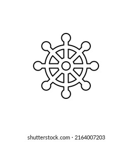 Rudder, Nautical, Ship, Boat Thin Line Icon Vector Illustration Logo Template. Suitable For Many Purposes.