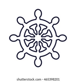 rudder sea lifestyle nautical marine  icon. Isolated and flat illustration. Vector graphic