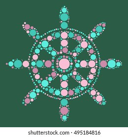 rudder shape vector design by color point
