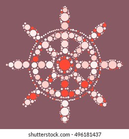 rudder shape vector design by color point
