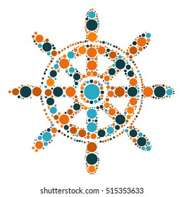 rudder shape vector design by color point
