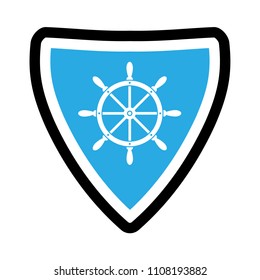 rudder and shield.protection symbol