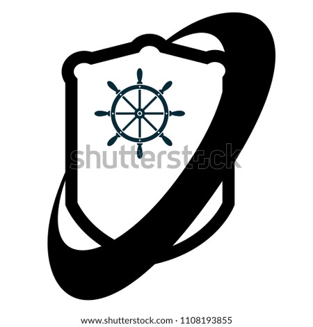 rudder and shield.protection symbol