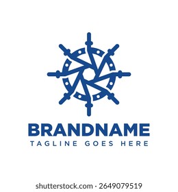Logotipo da câmera do leme, simbolizando a direção e a visão clara
