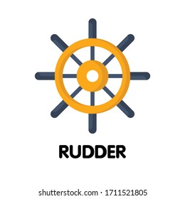 Rudder ship flat icon design eps.10
