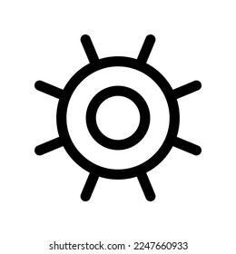 Rudder of the ship icon line isolated on white background. Black flat thin icon on modern outline style. Linear symbol and editable stroke. Simple and pixel perfect stroke vector illustration