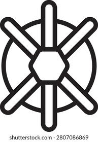 Rudder Ship Tiller Line Icon
