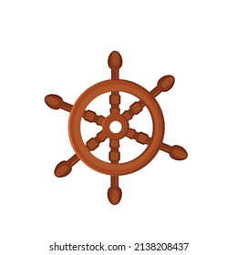 The rudder of the ship. Vector cartoon illustration