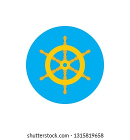 Rudder steering wheel - concept icon in flat graphic design style. Sign for website, mobile application, presentation, infographic. Vector illustration. 