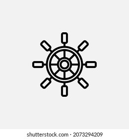 Rudder, travel line icon design concept