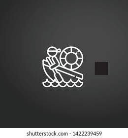 Rudder vector icon. Rudder concept stroke symbol design. Thin graphic elements vector illustration, outline pattern for your web site design, logo, UI. EPS 10.