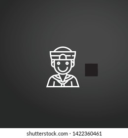 Rudder vector icon. Rudder concept stroke symbol design. Thin graphic elements vector illustration, outline pattern for your web site design, logo, UI. EPS 10.