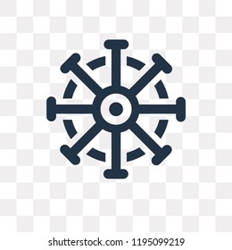 Rudder vector icon isolated on transparent background, Rudder transparency concept can be used web and mobile