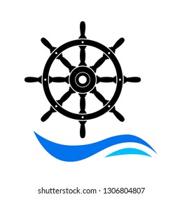  Rudder vector icon on white background