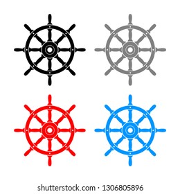  Rudder vector icons on white background