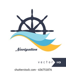 Rudder Vector Illustration Travel Concept Logo