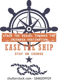 Rudder vector print about sailors.