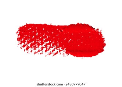 ruddy Paint brush stroke oil color. Art draw red brush isolated on white background.