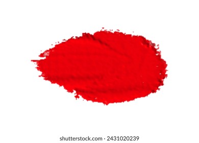 ruddy Paint brush stroke oil color. Art draw red brush isolated on white background.