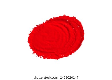 ruddy Paint brush stroke oil color. Art draw red brush isolated on white background.