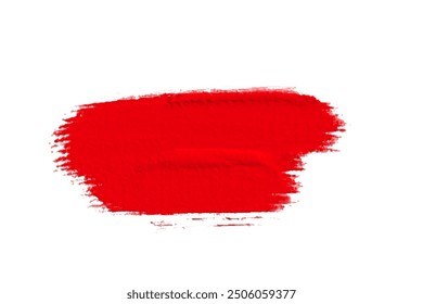 ruddy Paint brush stroke oil color. Art draw red brush isolated on white background