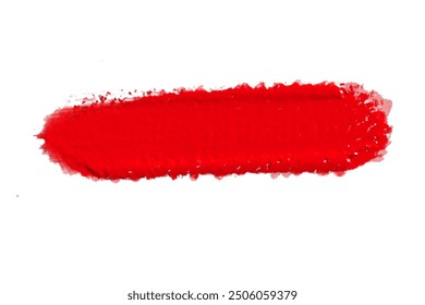 ruddy Paint brush stroke oil color. Art draw red brush isolated on white background