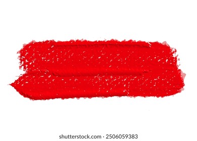 ruddy Paint brush stroke oil color. Art draw red brush isolated on white background