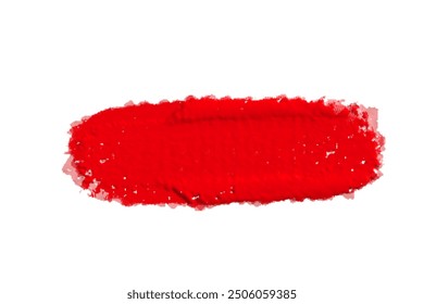 ruddy Paint brush stroke oil color. Art draw red brush isolated on white background