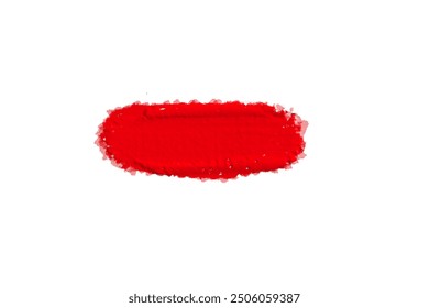 ruddy Paint brush stroke oil color. Art draw red brush isolated on white background