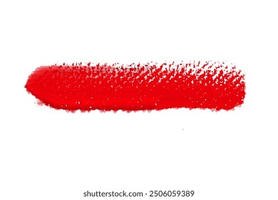 ruddy Paint brush stroke oil color. Art draw red brush isolated on white background