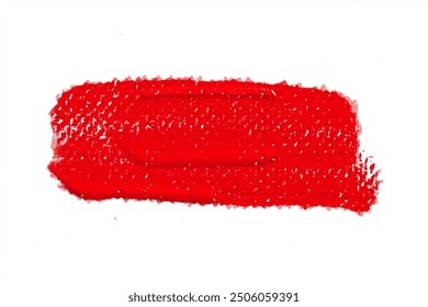 ruddy Paint brush stroke oil color. Art draw red brush isolated on white background