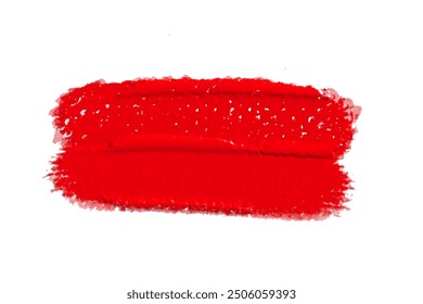 ruddy Paint brush stroke oil color. Art draw red brush isolated on white background