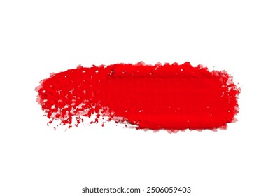 ruddy Paint brush stroke oil color. Art draw red brush isolated on white background