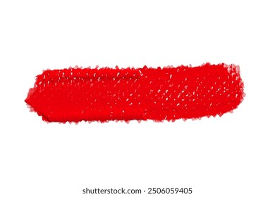 ruddy Paint brush stroke oil color. Art draw red brush isolated on white background