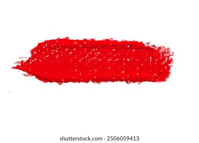 ruddy Paint brush stroke oil color. Art draw red brush isolated on white background