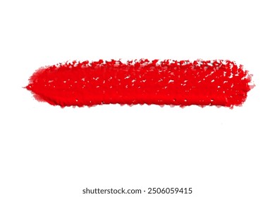 ruddy Paint brush stroke oil color. Art draw red brush isolated on white background