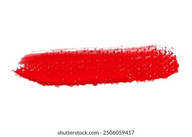 ruddy Paint brush stroke oil color. Art draw red brush isolated on white background