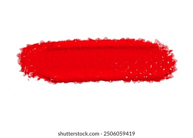 ruddy Paint brush stroke oil color. Art draw red brush isolated on white background